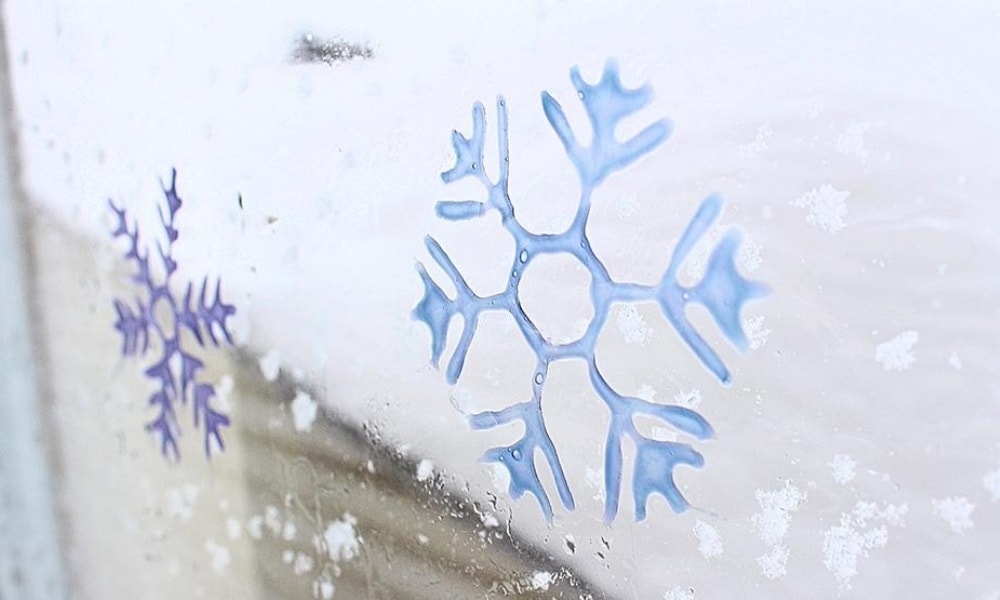 Homemade Color-Changing Snowflake Window Clings