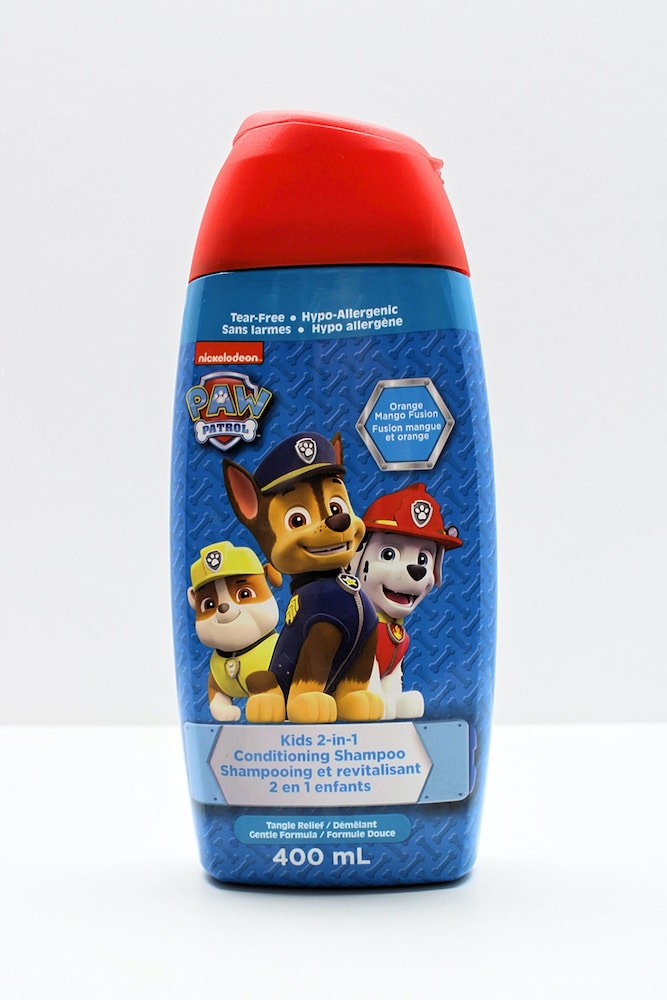 Bottle of tear-free 2-in-1 conditioning shampoo for kids