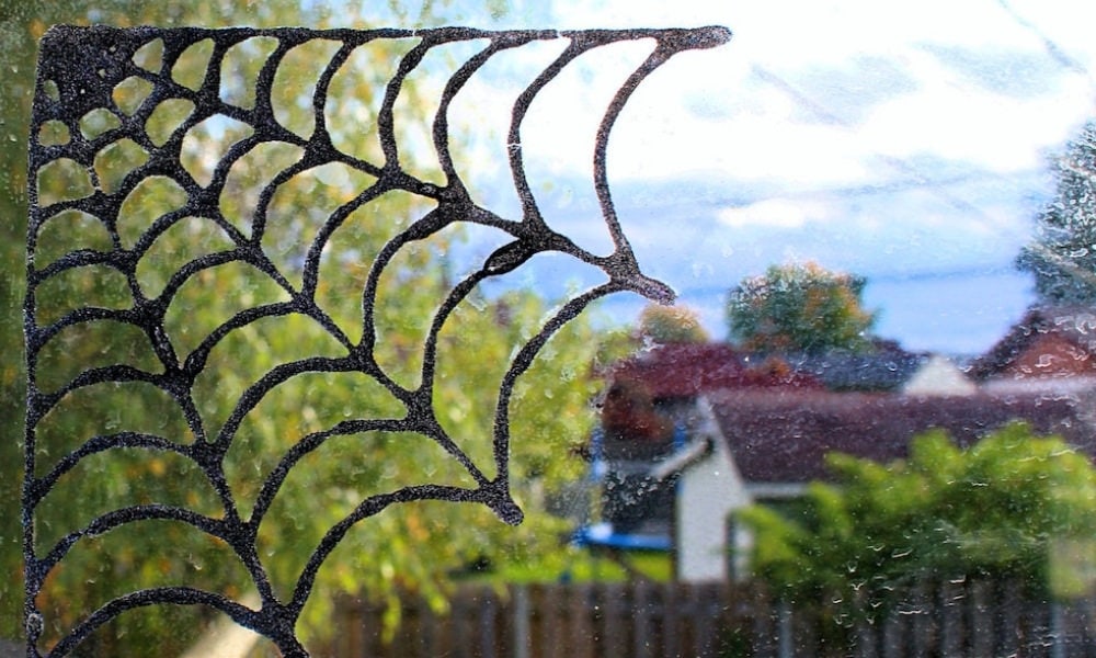 Glittery Spiderweb Window Clings