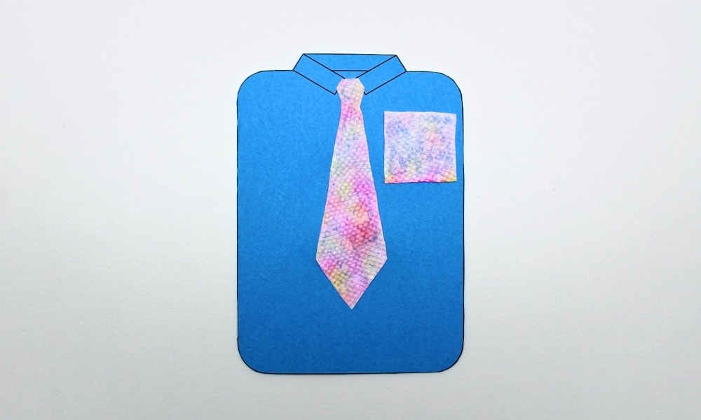 Paper Towel Tie-Dye Tie Shirt & Tie Father's Day Card