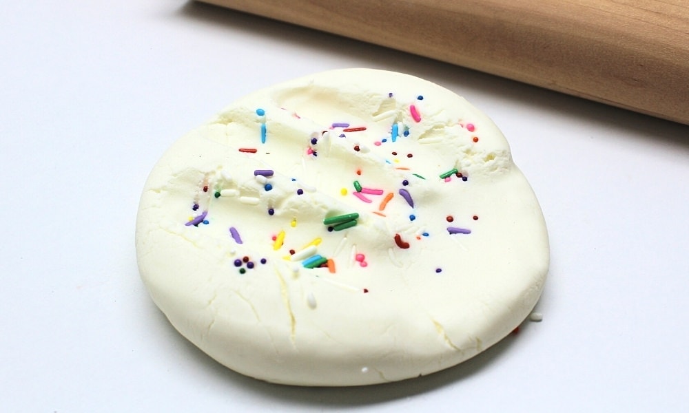 Edible Vanilla Frosting Play Dough with Rainbow Sprinkles