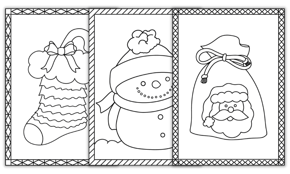 3 Printable Holiday Cards to Colour