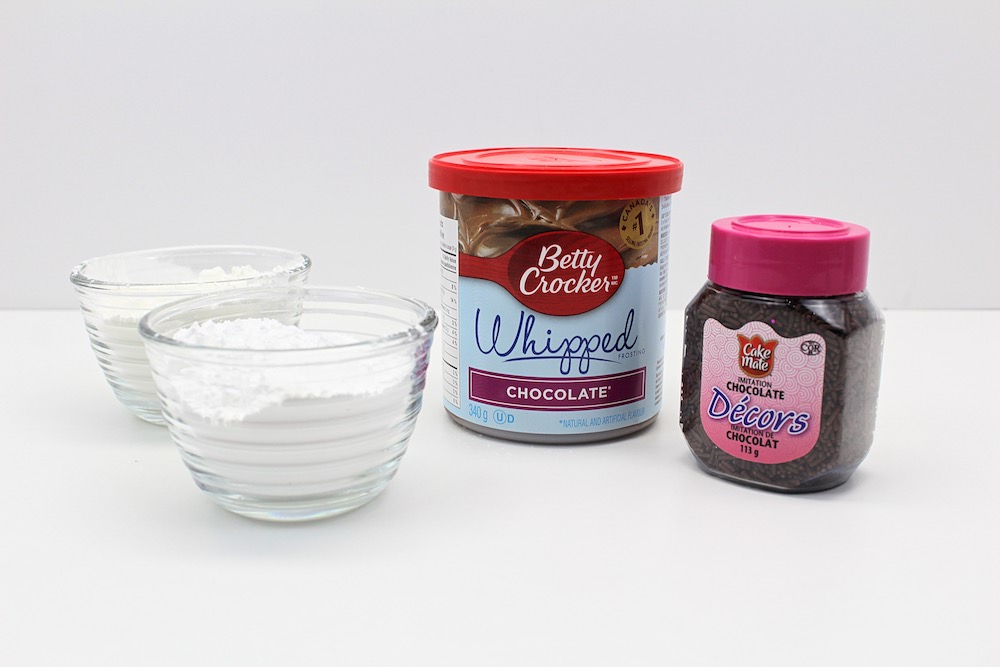 Ingredients to make edible chocolate play dough.