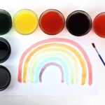 Rainbow painted with homemade Kool-Aid paint.