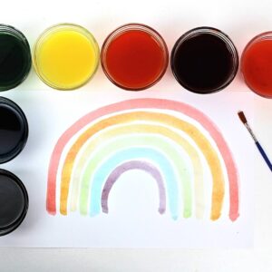 Rainbow painted with homemade Kool-Aid paint
