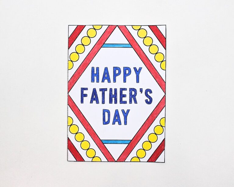 Free Printable Father's Day Card to Color - The Craft-at-Home Family