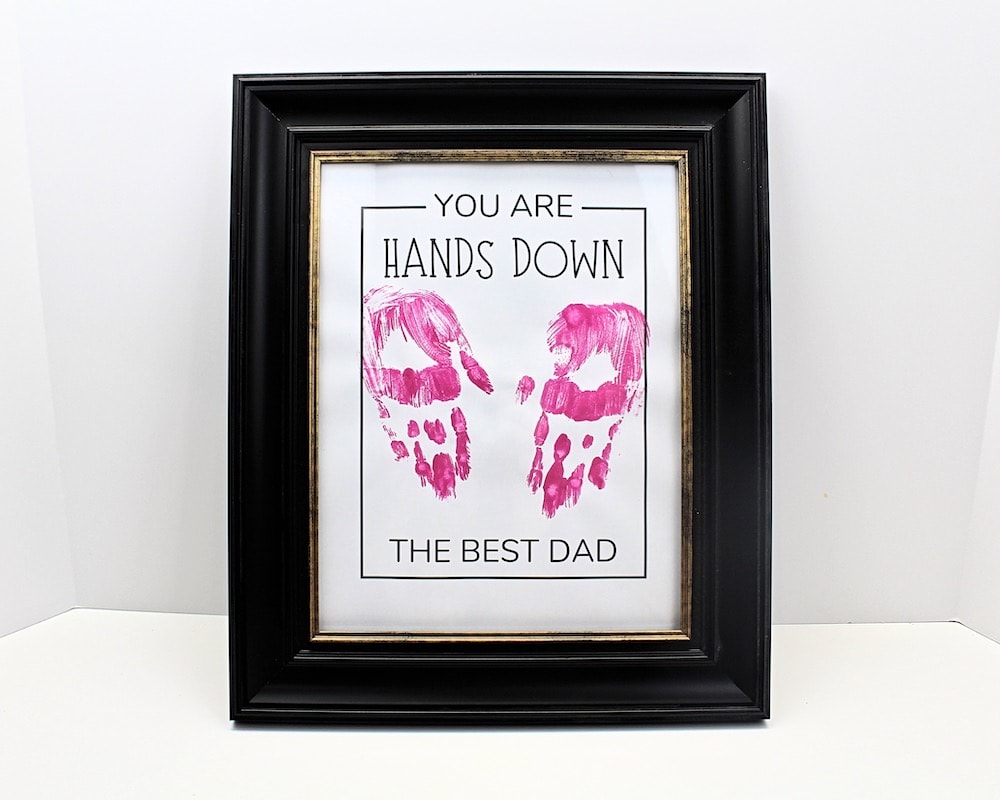 Free "Hands Down Best Dad" Printable (Handprint Craft for Father's Day