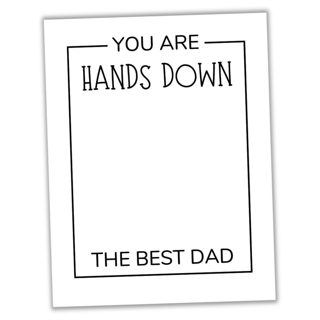 Cornice In Legno Fai Da Te 'Hands Down Best Dad Ever' - Regalo Personalizzato Per Papà, Nonno, Con Impronte Mani, 25x20 Cm