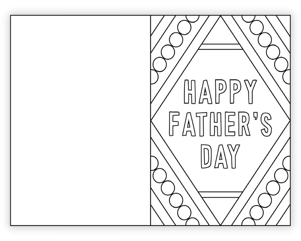 Mockup of Father's Day colouring card.