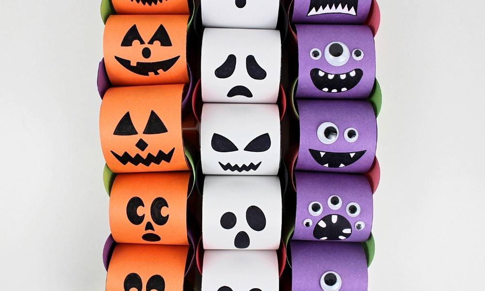 Halloween paper chains - jack-o'-lantern, ghost and monster
