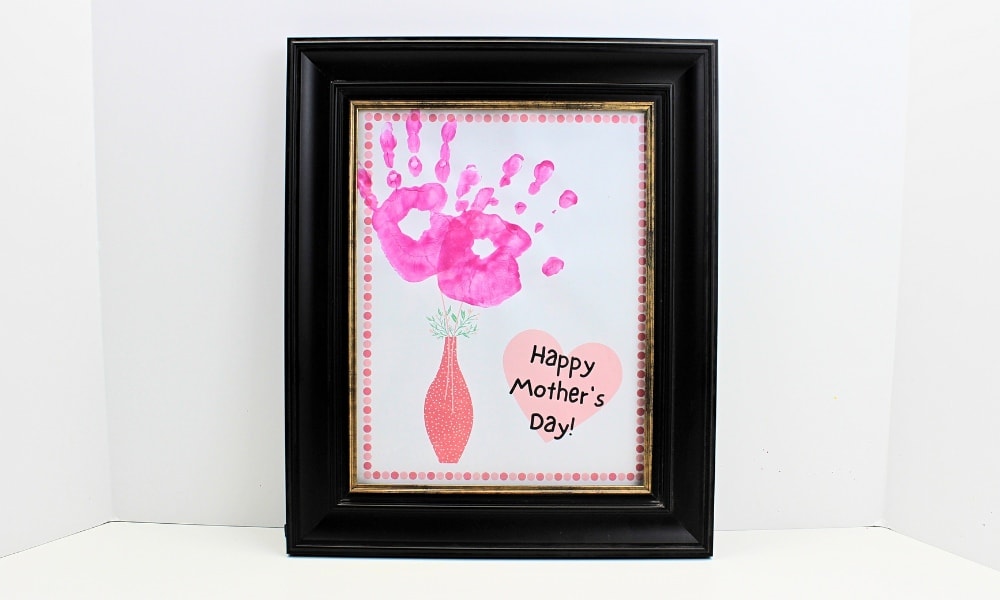 Framed Mother's Day handprint art craft