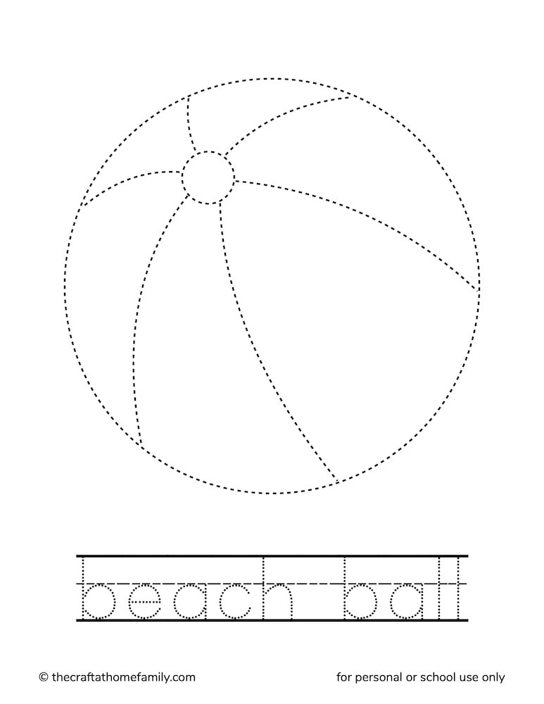 Beach ball tracing sheet.