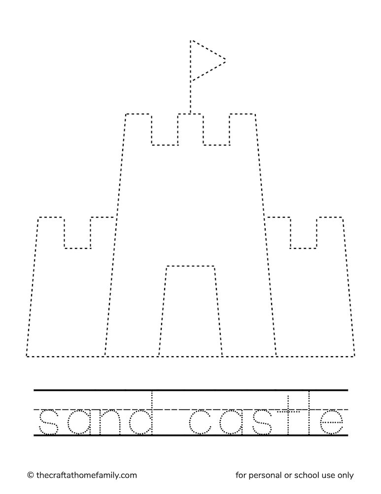 Sand castle tracing sheet.