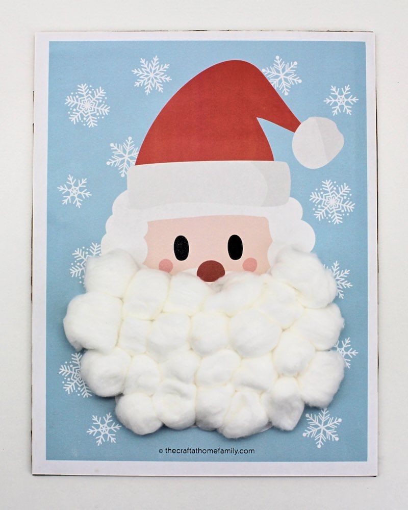 Santa's beard countdown calendar (light skin) with full cotton ball beards.