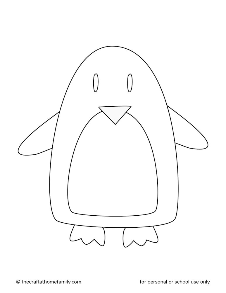 Penguin colouring page.