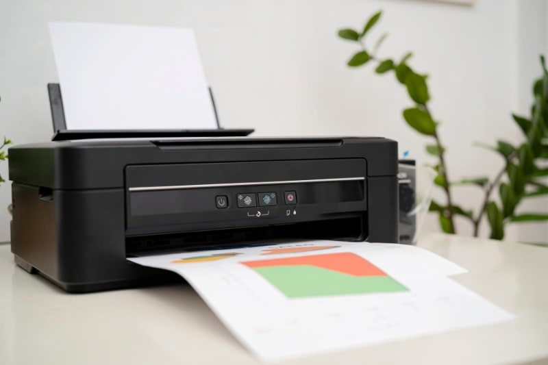 Home printer printing paper.