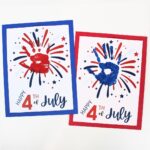 Two 4th of July handprint crafts.