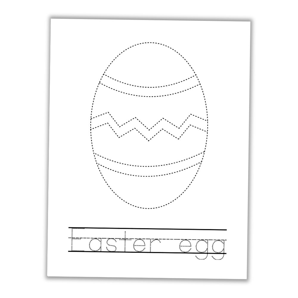 Mockup of Easter egg tracing worksheet.