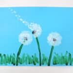 Painted dandelion craft.
