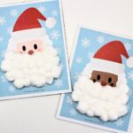 2 Santa's beard countdown calendars (light and dark skin) with full cotton ball beards.
