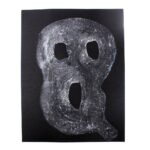 Textured white ghost on black cardstock.