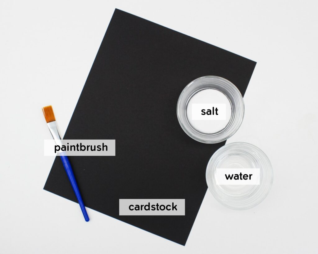 Supplies to make a salt painted ghost craft.