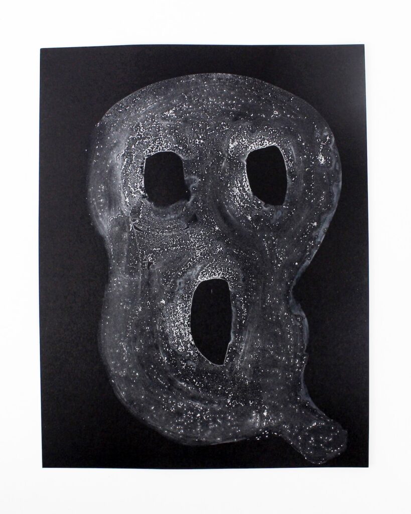 Finished salt painted ghost craft.