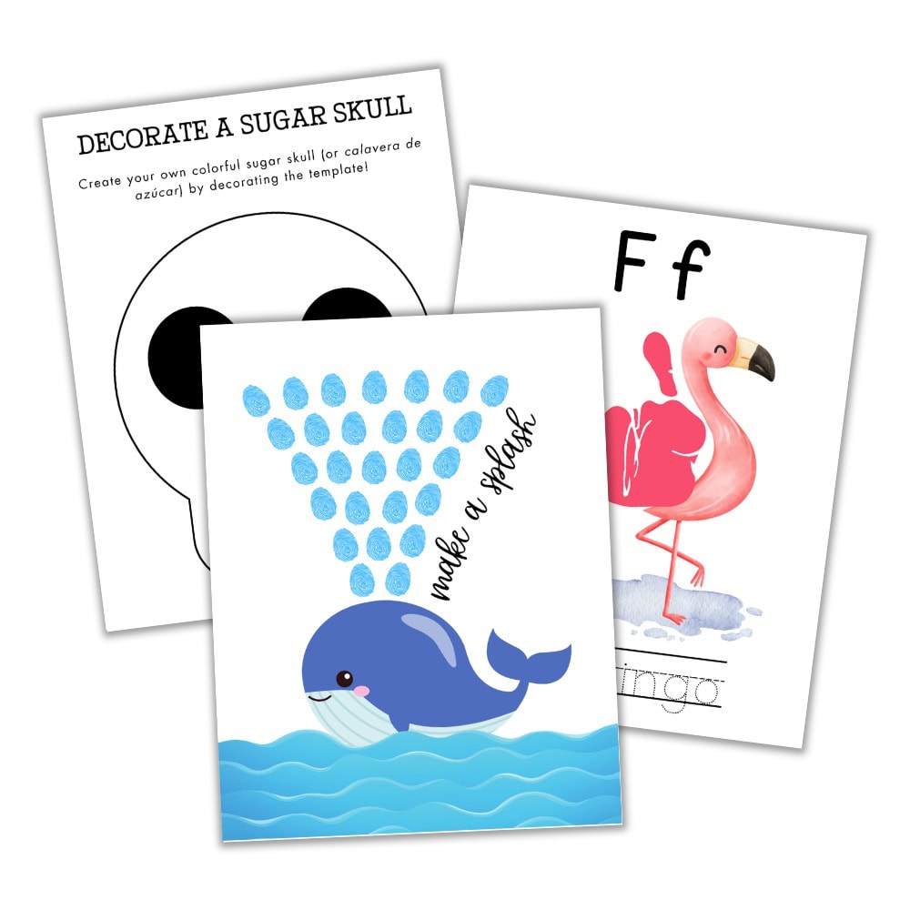 Mockup of printable craft templates.