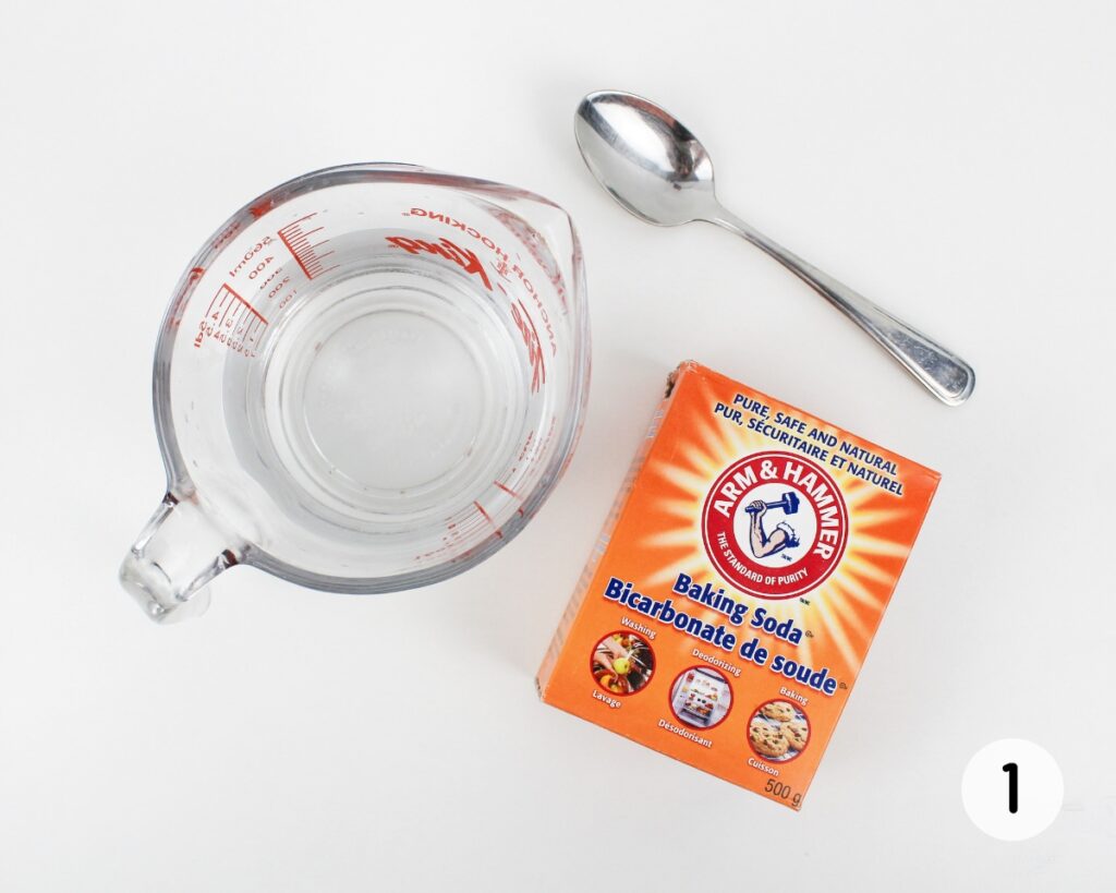 Baking soda stirred into water.