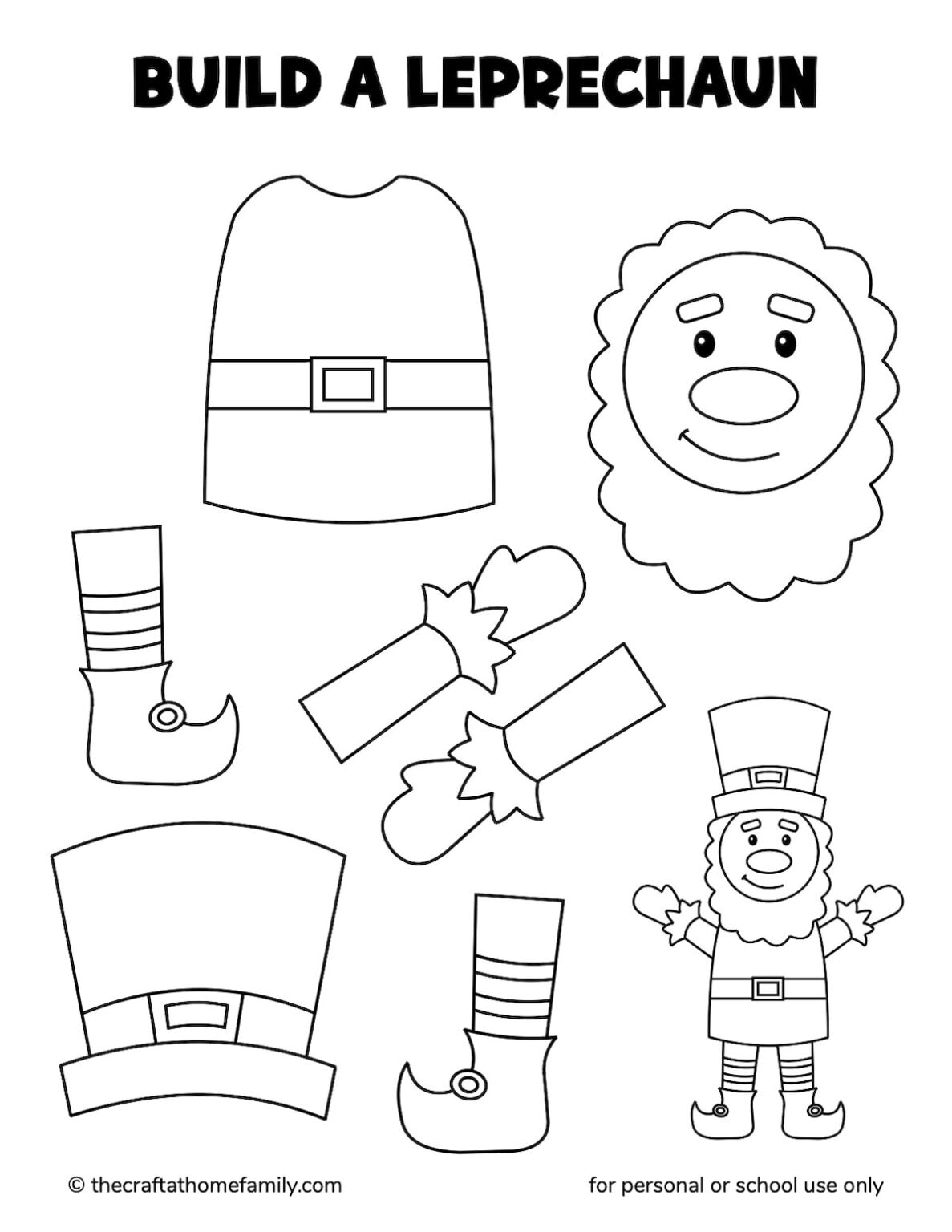 Free Build a Leprechaun Printable The CraftatHome Family
