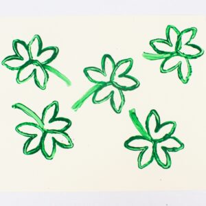 Stamped shamrock craft.