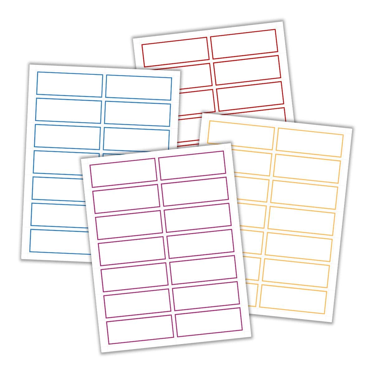 Mockup of the 4 color-coded blank activity card sheets inside the Summer Activity Jar System.