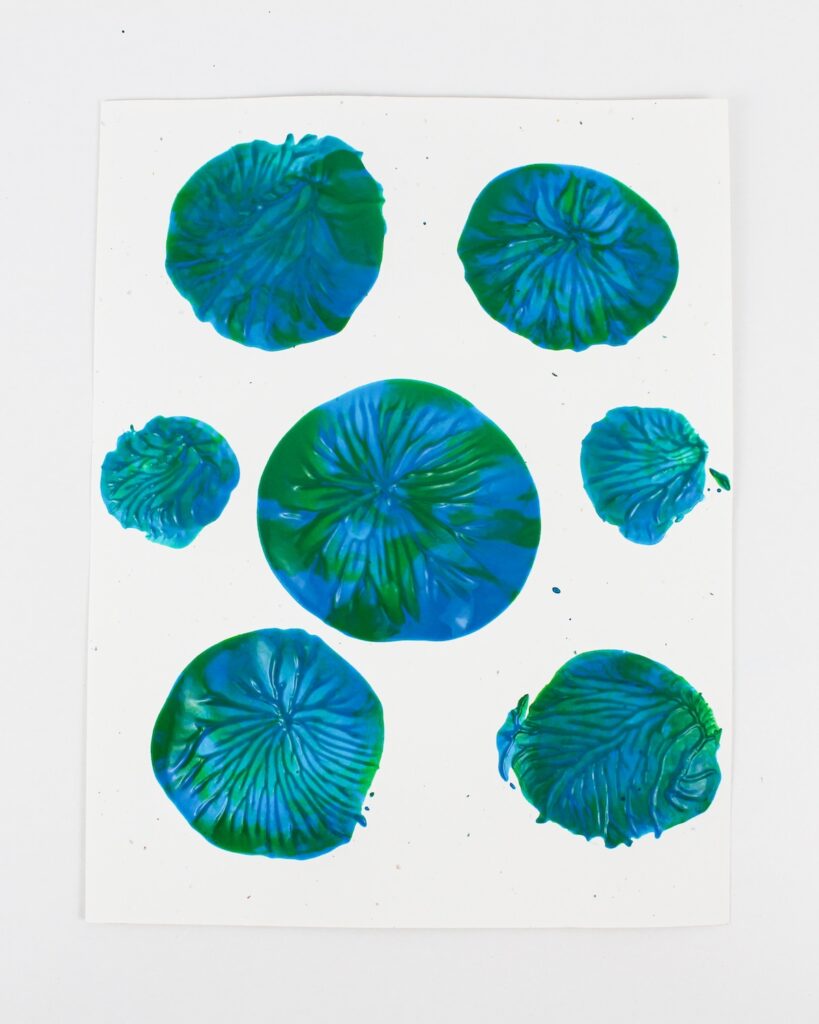 Finished Earth Day balloon stamping craft.