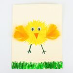 Easter chick craft painted with a fork.