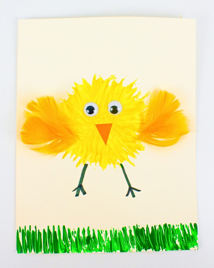 Finished fork painted chick craft.