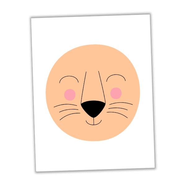 Mockup of a lion face template.